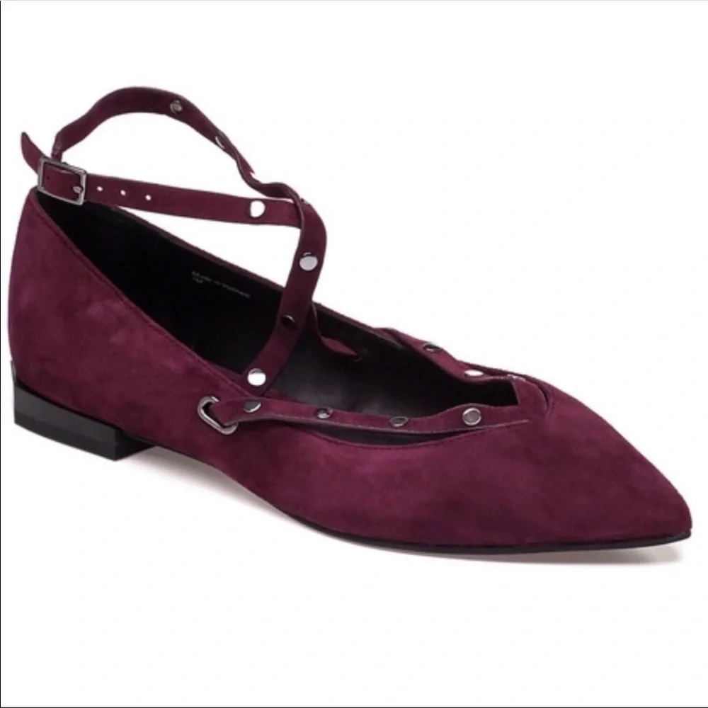 Rebecca Minkoff Faye‎ Studded Flats Ankle Strap 9